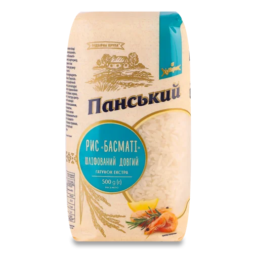 Рис Шліфований Довгий Басматі Хуторок Панський, м/у 500г