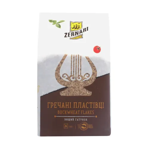 Пластівці гречані миттєвого приготування Zernari м/у 500г