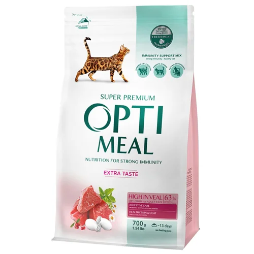 Корм сухий Optimeal з телятиною для котів 700г