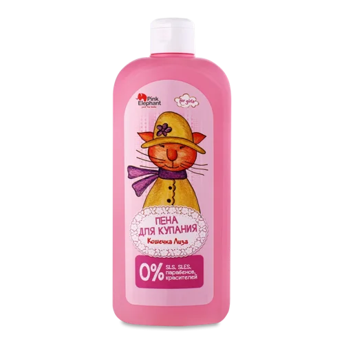 Піна для Купання Дітей Від 3 Років, Кошеня Ліза, Pink Elephant, 500 мл