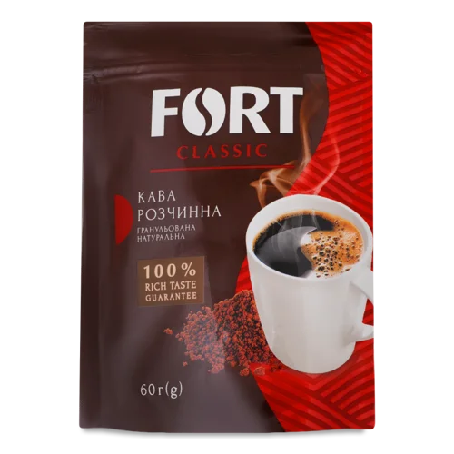 Кава Розчинна Гранульована Вищого Ґатунку Classic Fort, 60г