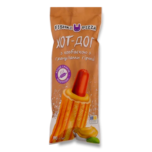 Хот-Дог Варено-Копчений З Ковбаскою З Гранулами Гірчиці Fishki Pizza, 110г