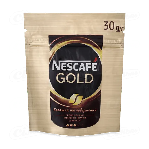 Кава розчинна Nescafe Gold, м'яка упаковка, 30г
