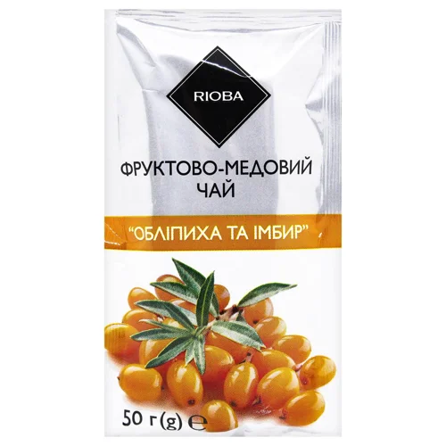 Чай фруктово-медовий Rioba концентрат Обліпиха та імбир 50г