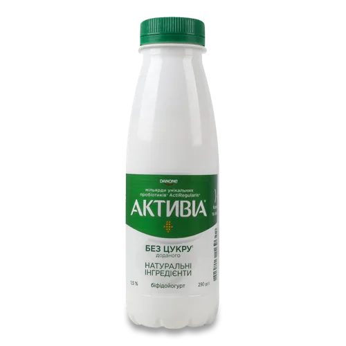 Біфідойогурт Натуральний 1.5% без цукру Активіа п/пл, 290г