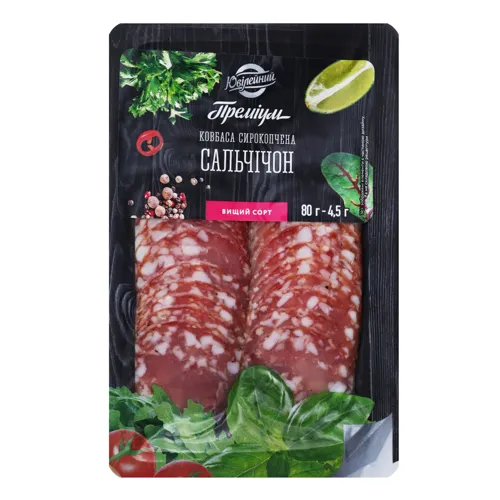 Ковбаса Сальчічон Ювілейний Преміум сиров'ялена вищого ґатунку 80г