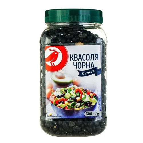 Квасоля Auchan чорна сушена 500г