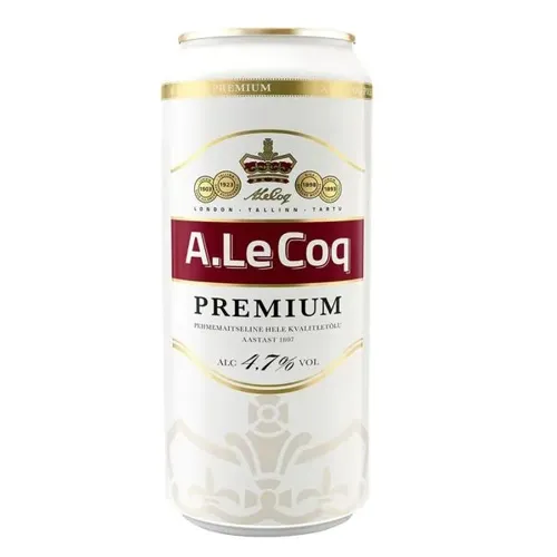 Пиво A. Le Coq Premium світле 4,7% у залізній банці, 0,5л
