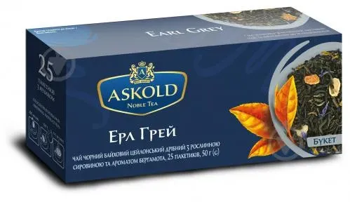 Чай Askold, Ерл Грей, 25ф/п * 2г з ярл., чорн.аром., ґатунок "Букет"