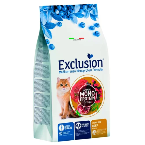 Корм сухий Exclusion з яловичиною для стерилізованих котів 1,5кг