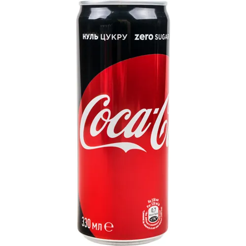Напій Coca-Cola Zero безалкогольний з газом 0.33л