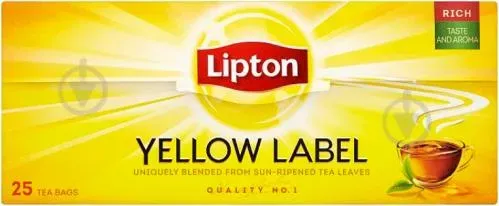 Чай Lipton чорний байховий дрібний ароматизований 25 пакетиків