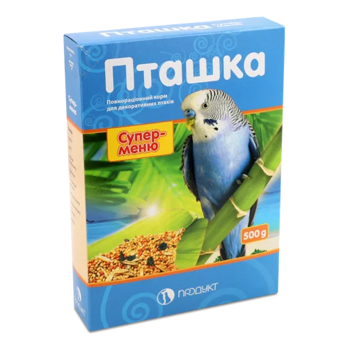 Корм Повнораціонний Для Декоративних Папуг Супер-меню Пташка, к/у, 500г