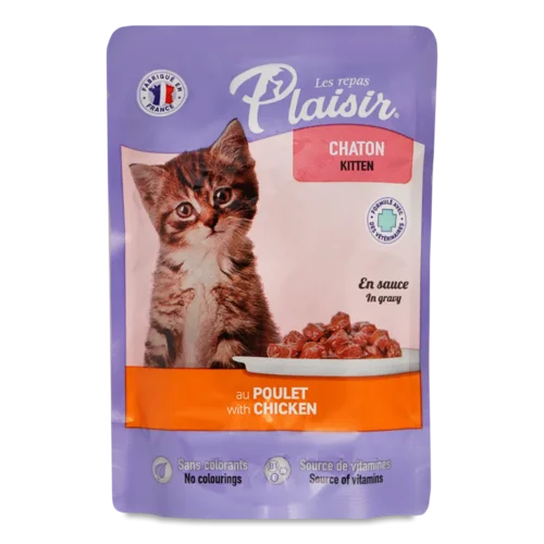 Корм для кошенят Plaisir з куркою в соусі