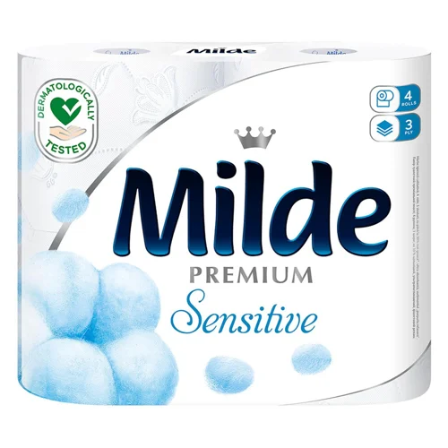 Туалетний папір Milde Premium Sensitive 3-шаровий 4шт