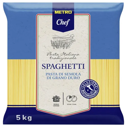 Макаронні вироби Metro Chef Spaghetti з твердих сортів пшениці 5кг