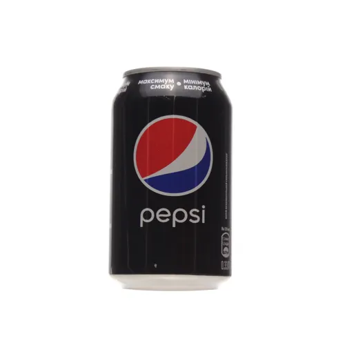 Напій безалкогольний сильногазований Pepsi Black з залізної банки 0.33л