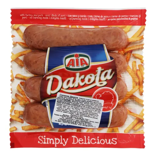 Сосиски Dakota AIA м'ясні у упаковці 360г