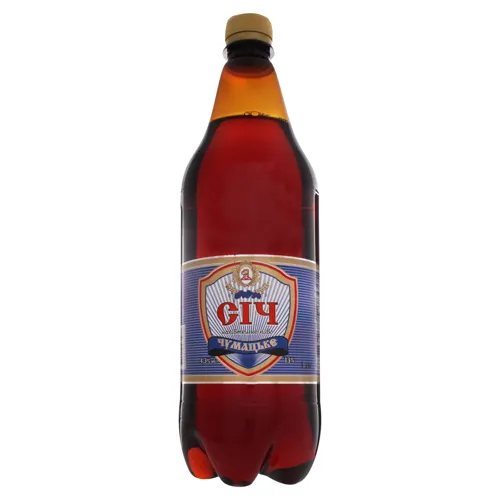 Пиво 1л 4.3% напівтемне пастеризоване Чумацьке Січ