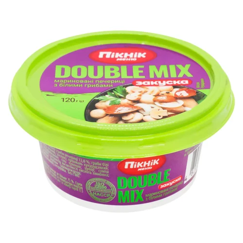 Закуска Пікнік Меню мариновані печериці з білими грибами 120г