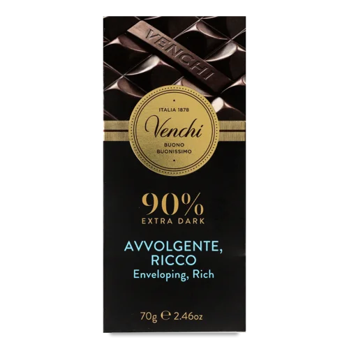 Шоколадний Батончик Venchi Екстра-Чорний 90%, 50г
