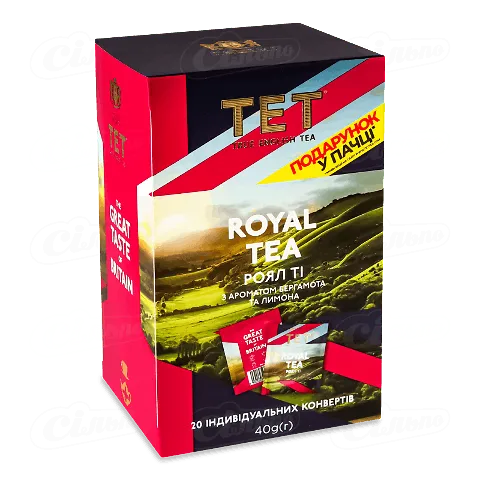 Чай чорний ТЕТ Royal з олією лимона та бергамоту 2г*20шт