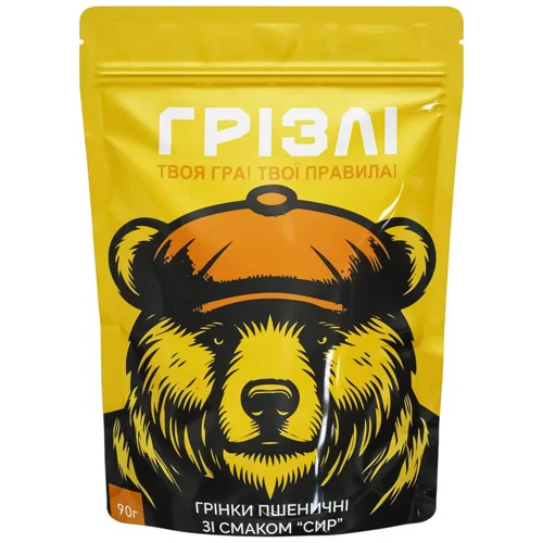 Грінки Грізлі пшеничні зі смаком Сир 90г