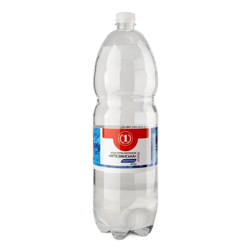 Вода Питна Сильногазована Оброблена Артезіанська ТМ '1', п/пл 2л