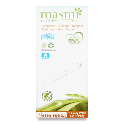 Гігієнічні Тампони Organic Masmi Super Plus з Аплікатором, 14 шт