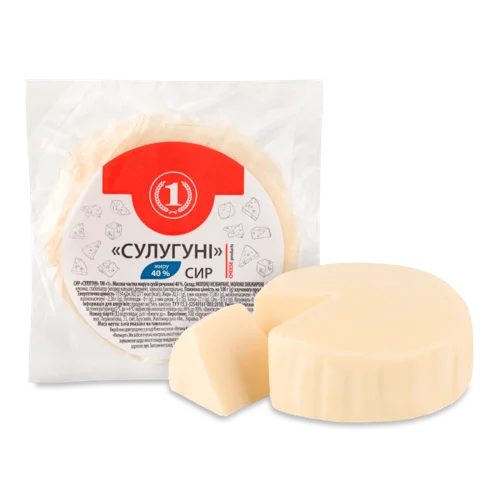 Сир М'який Чеддеризований Сулугуні 40% В/У, 0.5 кг
