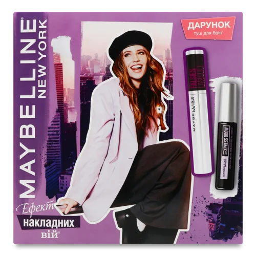 Набір Туш для Вій Lash Lift Ultra Black та Туш для Брів Express Brow Drama Maybelline New York, 1 шт