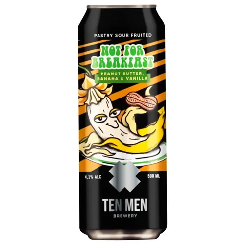 Пиво Ten Men Not for Breakfast: Арахісове масло, Банан та Ваніль світле нефільтроване 4,1% 0,5л