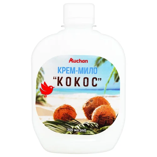 Крем-мило рідке Auchan Кокос без дозатора 300мл