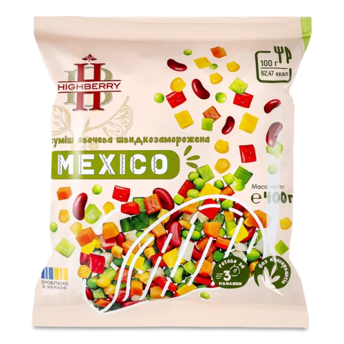 Овочева Суміш Швидкозаморожена Mexico Highberry, м/у 400г