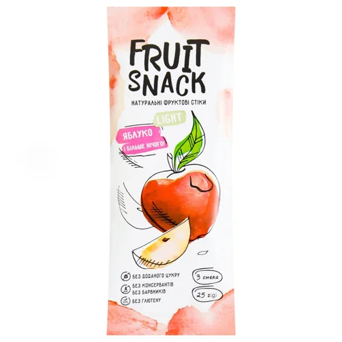 Снеки фруктовi Fruit Snack Light Яблуко без цукру 25г