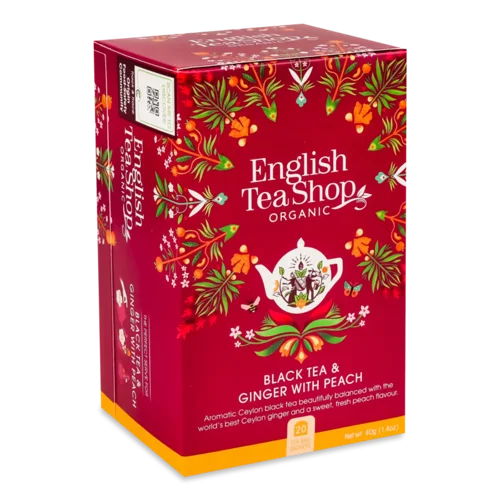 Чай чорний English Tea Shop імбир та персик органічний