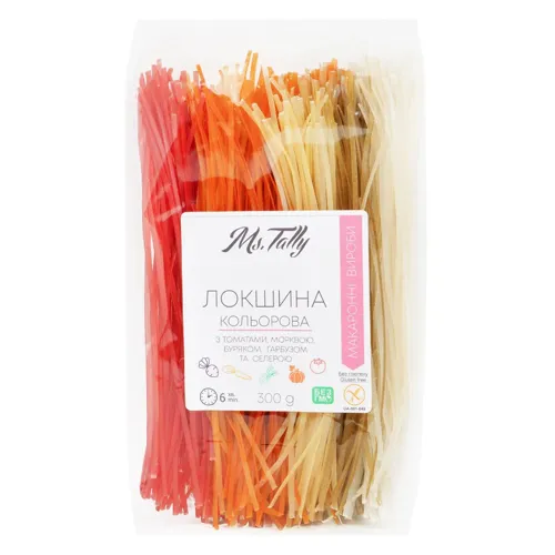 Макаронні вироби Ms.Tally Локшина кольорова 300г