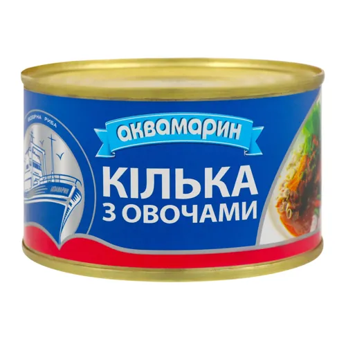Кілька з овочами Аквамарин з залізній банці 230г