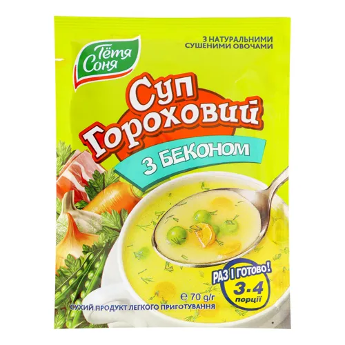 Суп гороховий з беконом Тётя Соня м/у 70г