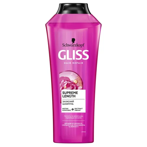 Шампунь Gliss Supreme Length для довгого волосся схильного до пошкоджень та жирності 400мл