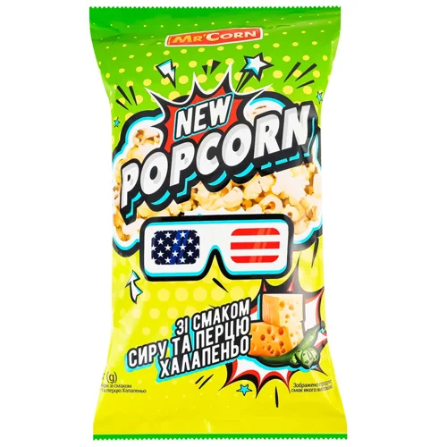 Попкорн Mr'Corn зі смаком сиру та перцю халапеньо 70г