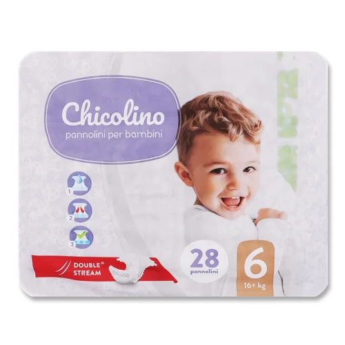 Підгузки Дитячі Одноразові 16+кг, 6 Chicolino, 28шт, в/с