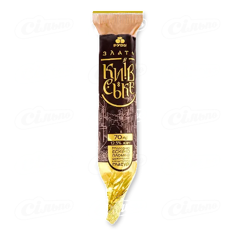 Морозиво Рудь Злато Київське ескімо пломбір шоколадний 12,5%, 70г
