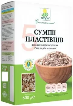 Суміш пластівців Терра 5 видів зернових шв приг В*, 2*300г