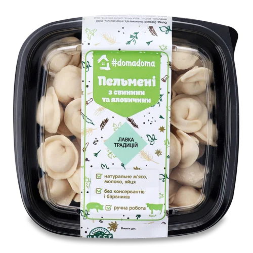 Пельмені Зі Свинини Та Яловичини Напівоброблені #domadoma, п/у 500г