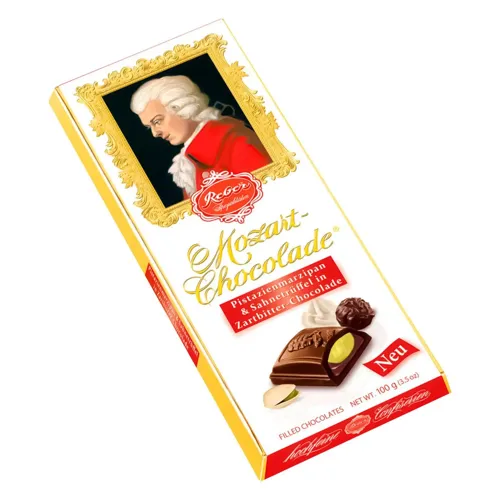 Шоколад темний Reber Mozart фісташковий марципан и трюфель 100г