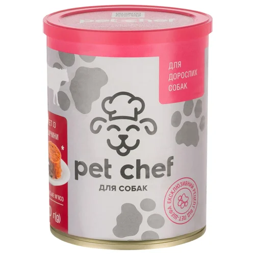 Корм вологий Pet Chef з яловичиною для собак 360г