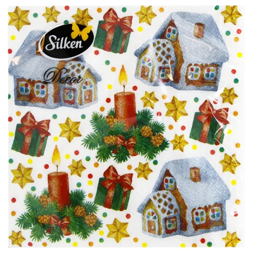 Серветки столові Silken Улюблене свято 2-шарові 33*33см 12шт