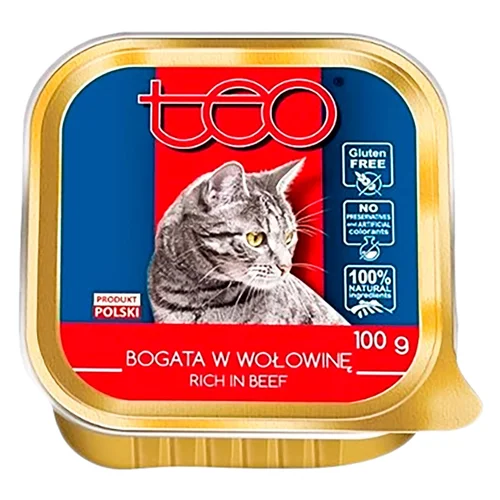 Корм вологий Teo з яловичиною для котів 100г