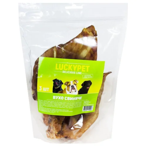 Ласощі для собак Lucky Pet Вуха свинячі 3шт